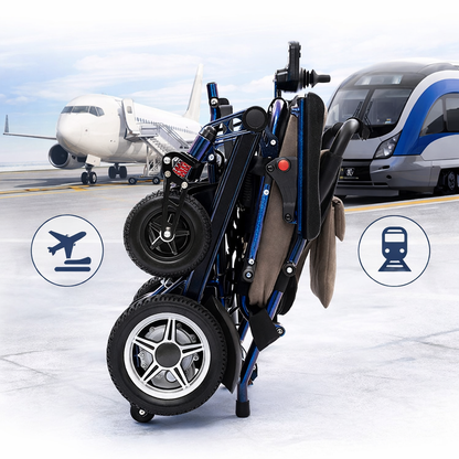 EP-02 Foldable Electric Wheelchair, 330 lb Load Capacity, Long-Range 12.4 Miles