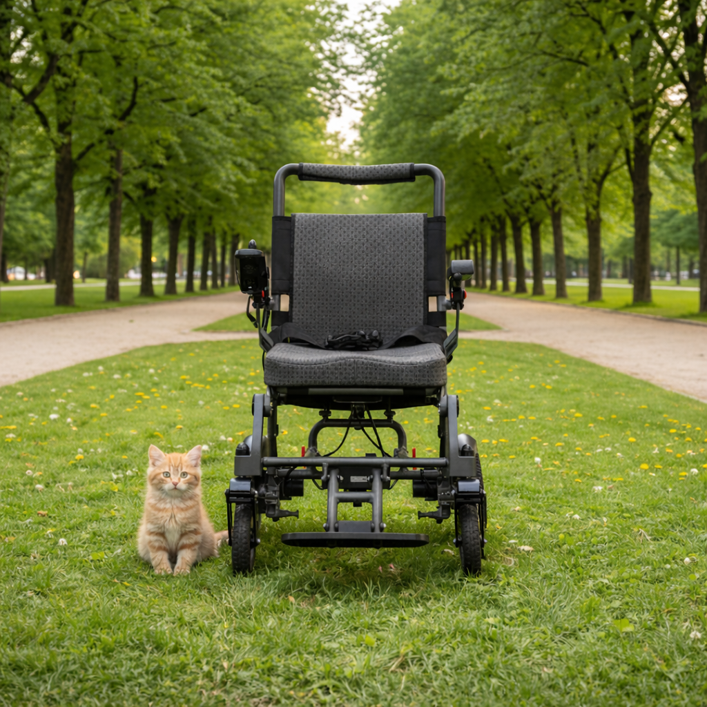 EP-03 Folding Electric Wheelchair, 40 lb Lightweight Magnesium Alloy Frame, 12.4-Mile Range