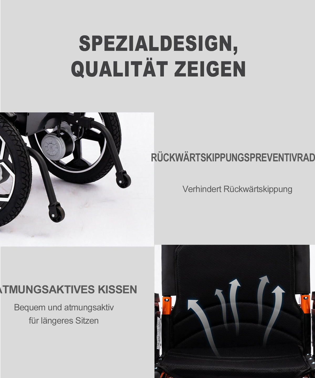 D09 Electric Wheelchair for Adults, Folding Powerchair