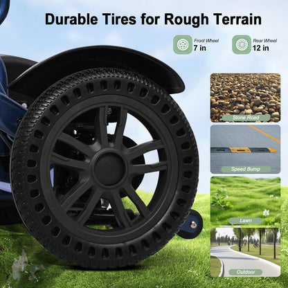 D14 Foldable Electric Wheelchair, 18 kg Lightweight Aluminum Alloy Frame