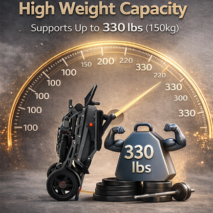 EP-03 Folding Electric Wheelchair, 40 lb Lightweight Magnesium Alloy Frame, 12.4-Mile Range