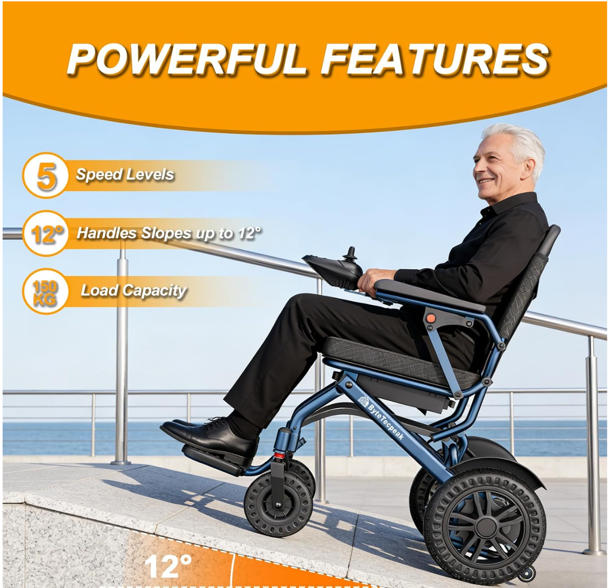 D14 Folding Electric Wheelchair for Adults with Removable Lithium Battery